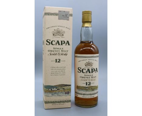 Scapa Aged 12 Years single Orkney malt Scotch whisky, 40% / 70cl, with original boxShipping £33.00 plus vat (UK Only)