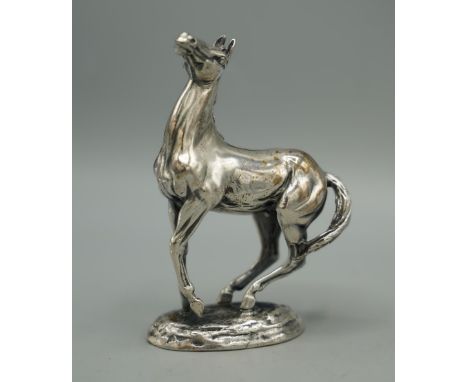 'Playing Up' a Limited Edition silver model of a prancing horse by Lorne Mckean, for the British Horse Society by John Pinche