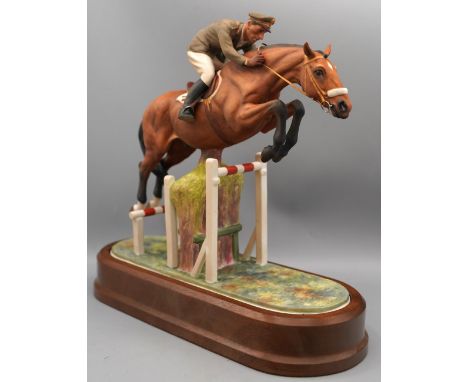 Royal Worcester model of a showjumper 'Merano and Cap. Raimondo d'Inzeo', limited edition 469/500, with certificate, H29cmPOA