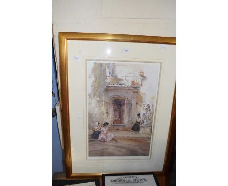 After Sir William Russell Flint, coloured print, framed and glazed