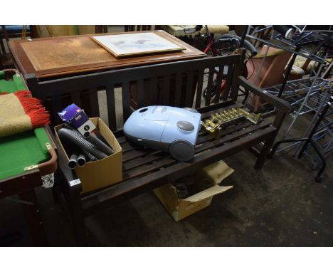 Stained wooden garden bench