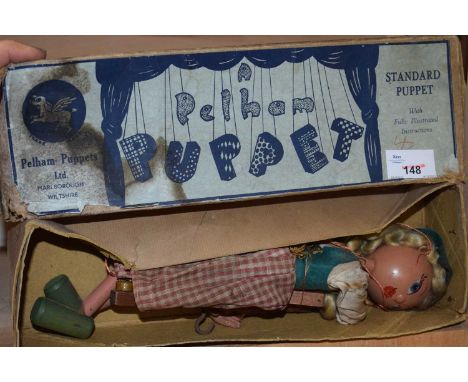 A vintage boxed Pelham marionette puppet, Tyrolean Girl 
