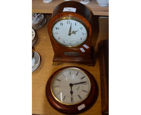 Modern mantel clock by Comitti of London together with a further wall clock (2)