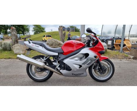 2000 Triumph TT600, 599cc. Registration number X617 AKU. Frame number SMTTH800SYY110949. Engine number 111268.Shortly after T