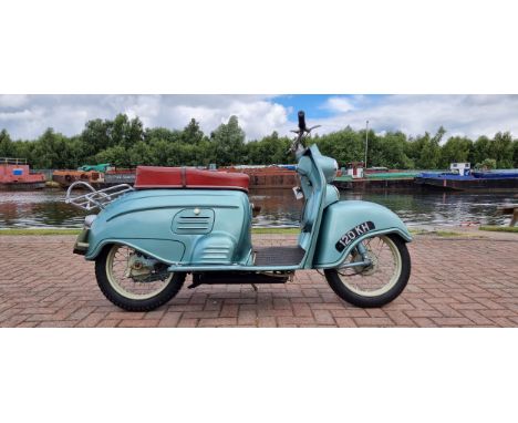 1958 Adler MR 100 Junior Scooter 98cc. Registration number 120 KH (non transferrable). Frame number 407792. Engine number 407