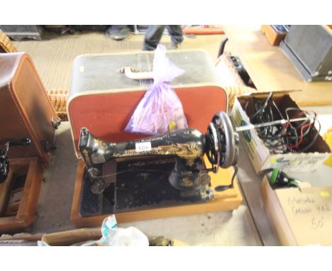 A vintage Singer hand sewing machine 