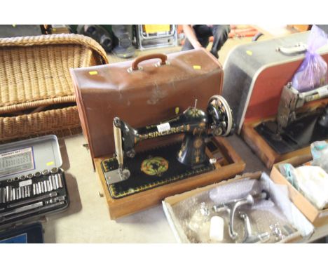 A vintage Singer hand sewing machine 