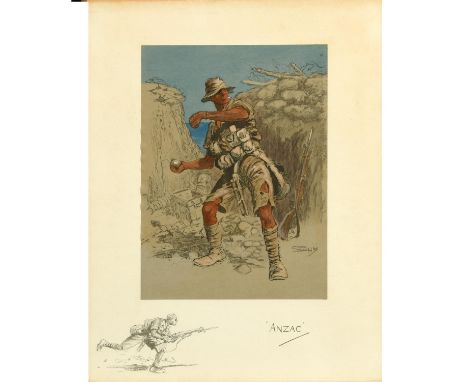 Colour reproduction, finished by hand, laid down onto support sheet, with blindstamp and printed remarque, not signed in penc