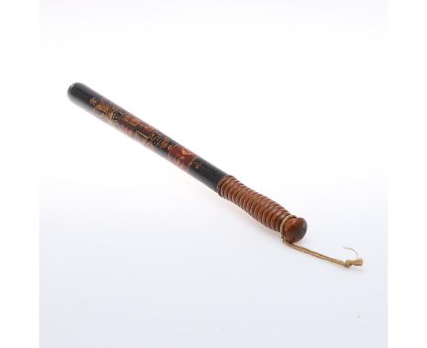 The truncheon painted with the Order of the Garter motto 'Honi Soit Qui Maly Pense' and initials S.C for Special Constable. 5