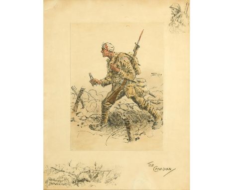 Colour reproduction, finished by hand, laid down onto support sheet, with two printed remarques, not signed in pencil 28.5 x 