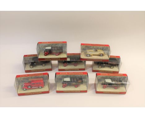 A collection of 25 boxed models, including Y27B Foden Steam Wagon (x6), Y61 Cadillac Fire Engine, Y37B Garrett Steam Wagon Mi