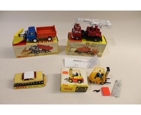 Including 439 Ford Snow Plough (blue cab, orange tipper), 970 Jones Fleetmaster Crane, 154 Ford Taunus and 404 Fork Lift Truc