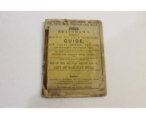 A copy of Bradshaw's Railway &amp; Steam Navigation Guide, Feb 1844. Also with various Railway ephemera including 'Locomotive