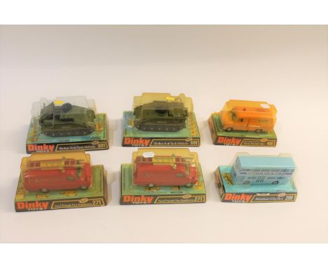 6 boxed bubble wrapped models including 691 Striker Anti Tank Vehicle, 291 Atlantean Bus, 416 Ford Transit Van Motorway Servi