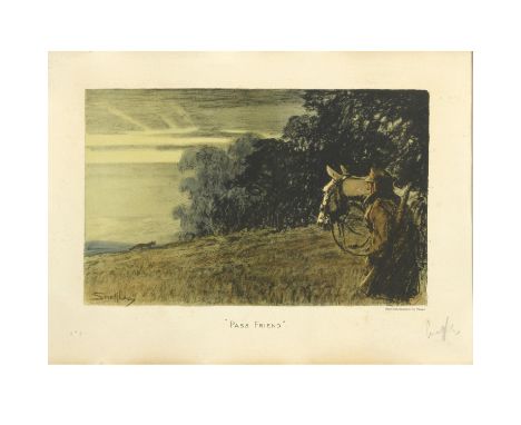 Colour reproduction, finished by hand, with blindstamp and printed remarque, signed in pencil 24 x 36cm.  *CR:  Some foxing a