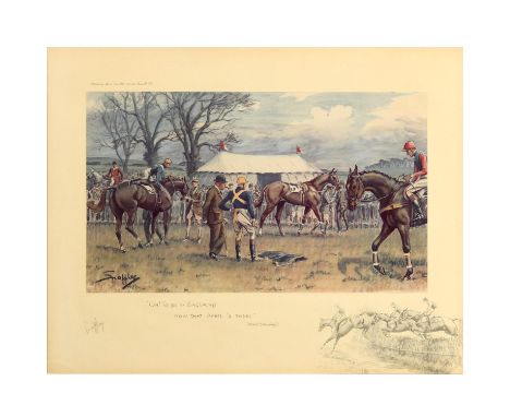 Colour reproduction, laid down onto support sheet with printed remarque, signed in pencil, published by Messrs Fores Ltd 31.5