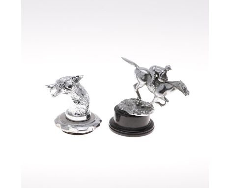 Including a chrome mascot in the form of a Horse and Jockey, mounted on a wooden plinth. Stamped 'Desmo, Made in England' (13