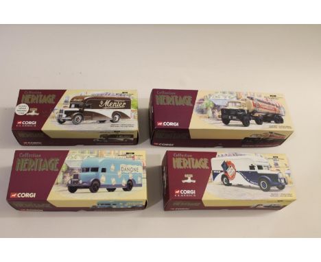 Various boxed Corgi Toys including 4 Heritage models (72006, 70001, 72007, and 72001), also with Mini Limited Edition models,