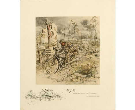 Colour reproduction, laid down onto support sheet, with printed remarque, not signed in pencil 30 x 28.5cm.  *CR:  The image 