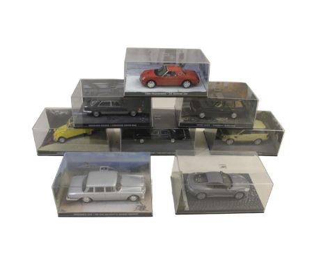 A large collection of 69 boxed James Bond die cast models, all made by G E Fabbri. Including Dodge Monaco, AMC Hornet, Jaguar