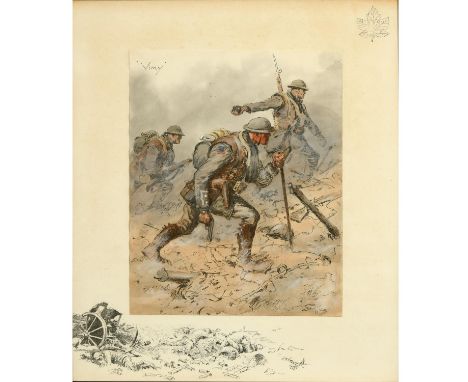 Colour reproduction, finished by hand, laid down onto support sheet, with blindstamp and two printed remarques, not signed in