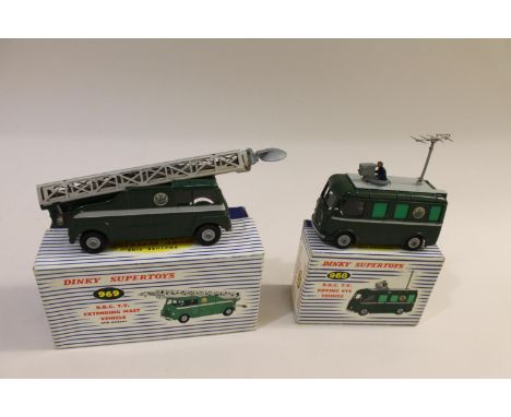 Two boxed 968 BBC TV Roving Eye Vehicles, and a 969 BBC TV Extending Mast Vehicle. (3).  *CR:  See images attached.  *BP 22.5