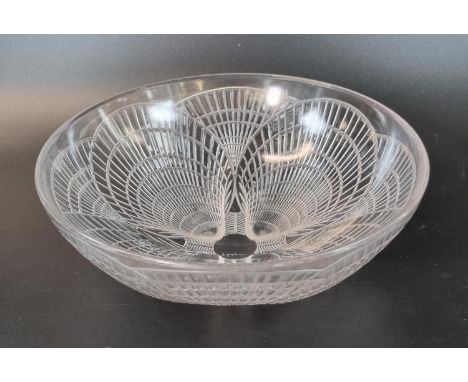 René Lalique (French 1860-1945), 'Coquilles' clear glass bowl, signed to the base R Lalique.  24cm diameter x 9cm high approx