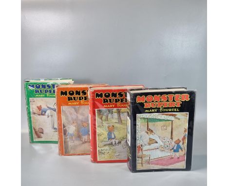 Tourtel, Mary, 'Monster Rupert', four hardback books with plastic dust jackets dated 1931, 1932, 1933 and 1934.  London, Samp