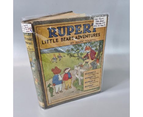 Tourtel, Mary, 'Rupert Little Bears Adventures', No. 2 1924 London, Sampson, Low, Marston &amp; Co. Ltd. hardback with plasti