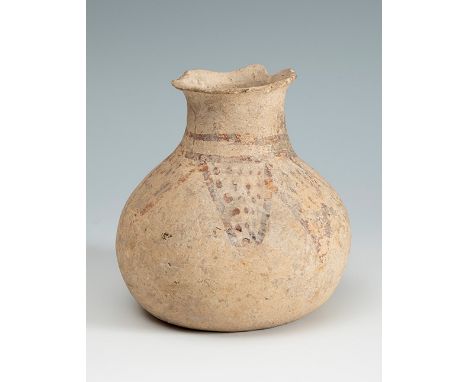Vessel. Halaf culture. Mesopotamia, 6000-5000 BC.Terracotta.Good condition except for the missing upper lip.Provenance: Priva