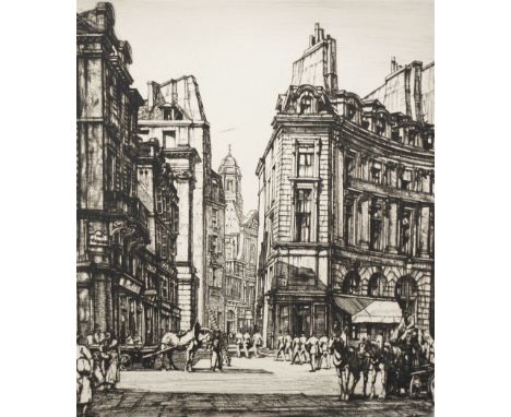 Henry Rushbury (British 1889-1968): 'Place des Victoires - Paris', etching signed and inscribed in pencil 23cm x 20cm (unfram