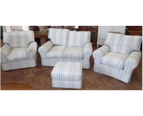 Laura Ashley 4pc lounge Suite complete with settee, 2 chairs and a pouffe  No conditions reports for this sale.