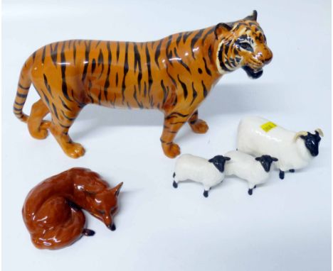 Beswick Tiger, Fox and a three piece Sheep set. No conditions reports for this sale.