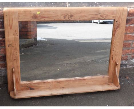 Pine Wall Mirror with shelf, 95 x 78 cms No conditions reports for this sale.