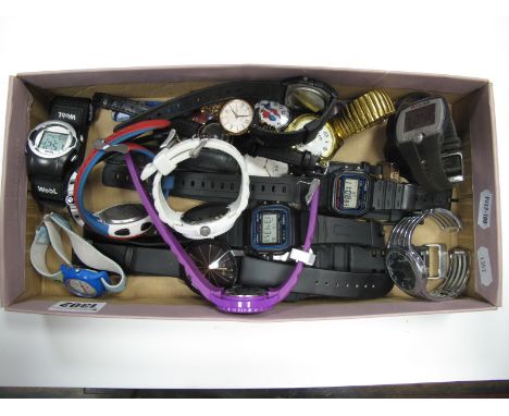 A Mixed Lot of Assorted Ladies, Gents and Children's Wristwatches, including Casio, Fossil, Polar and Citron:- One Box