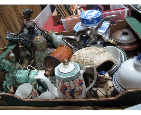 Japanese Tea Service, oriental figures, Chinese blue and white jar and cover:- One Box