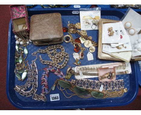 A Collection of Vintage and Later Gilt Costume Jewellery, including Jewelcraft clip earrings and other earrings, two charm st