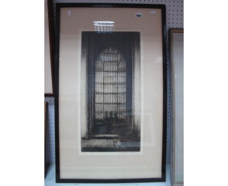 Andrew F. Affleck, "The Window, Gloucester", etching, signed in pencil lower right, 79 x 49cm.