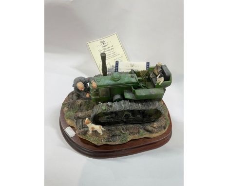 Border Fine Arts - 'Starts First Time' (B0702), model Fowler Diesel caterpillar tractor, on wood plinth base, 23 cm l, c/with