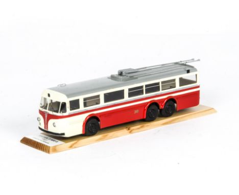 A HB Model (Czech) Tatra T400 II Trolleybus 1953, handmade resin model in orange and cream with grey roof, No.391, 1:43 scale