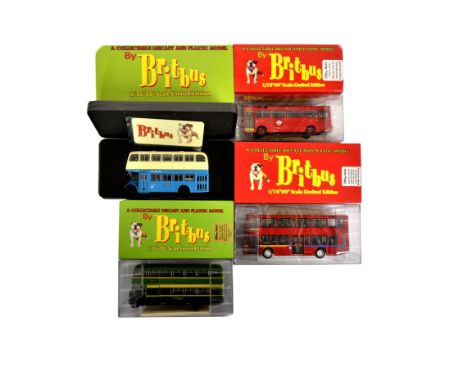 Britbus 1:76 Buses, including DL-001A Dennis Loline III, AS2-02 AEC Swift 33', R402 Alexander R Type Olympian and others, in 