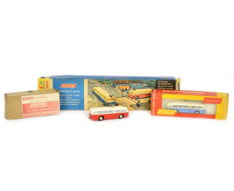 Eheim HO Scale Trolleybuses, Nr.6109 BS 3-Axle Trolleybus Set, red/white trolleybus, ten poles and quantity of wires, Nr.110 