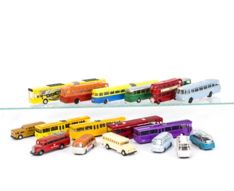 Plastic &amp; Resin Buses &amp; Coaches, mainly 1:87 scale, by various makers including Hammer, Bayern Modell, Vemi, Kembel, 