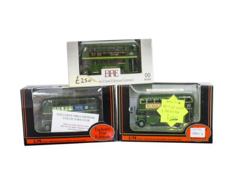 Code 3 Exclusive First Editions, three boxed 1:76 scale models including RT50 fifty years of the RT bus with rare yellow band