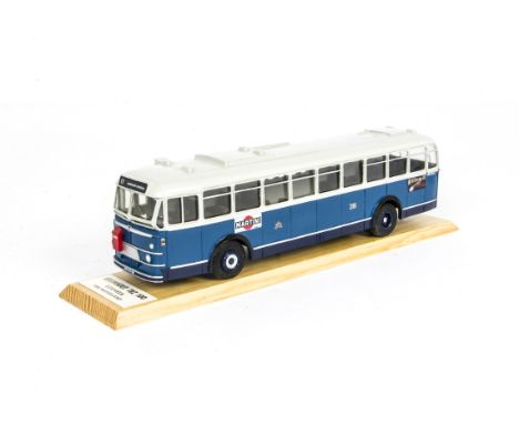 A HB Model (Czech) Kromhout TBZ 100 Verheul Bus 1956, handmade resin model, GVB Amsterdam, with dark blue lower body, grey up