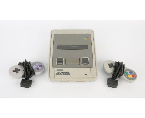 Super Nintendo (SNES) Console, controllers + cables (PAL Version) Condition Report:  All items are unboxed and untested. 