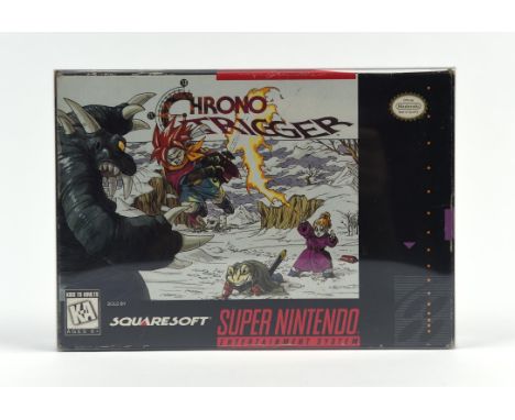 Super Nintendo (SNES) Chrono Trigger (NTSC) [Incl. all inserts - posters, manual etc.] Condition Report:  Game is CIB, in gre