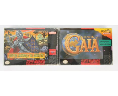 Super Nintendo (SNES) fantasy bundle Includes: Illusion of Gaia and Super Ghouls 'N Ghosts Condition Report:  Ghouls 'N Ghost