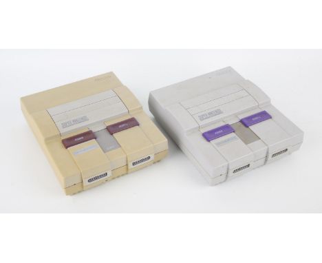 2 loose/unboxed NTSC Super Nintendo (SNES) Control Deck consoles Condition Report:  Both items are console only and in used c