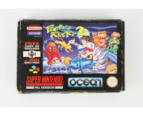 Super Nintendo (SNES) Pocky & Rocky 2 (PAL) Condition Report:  Game is boxed, in used condition and without its manual. 